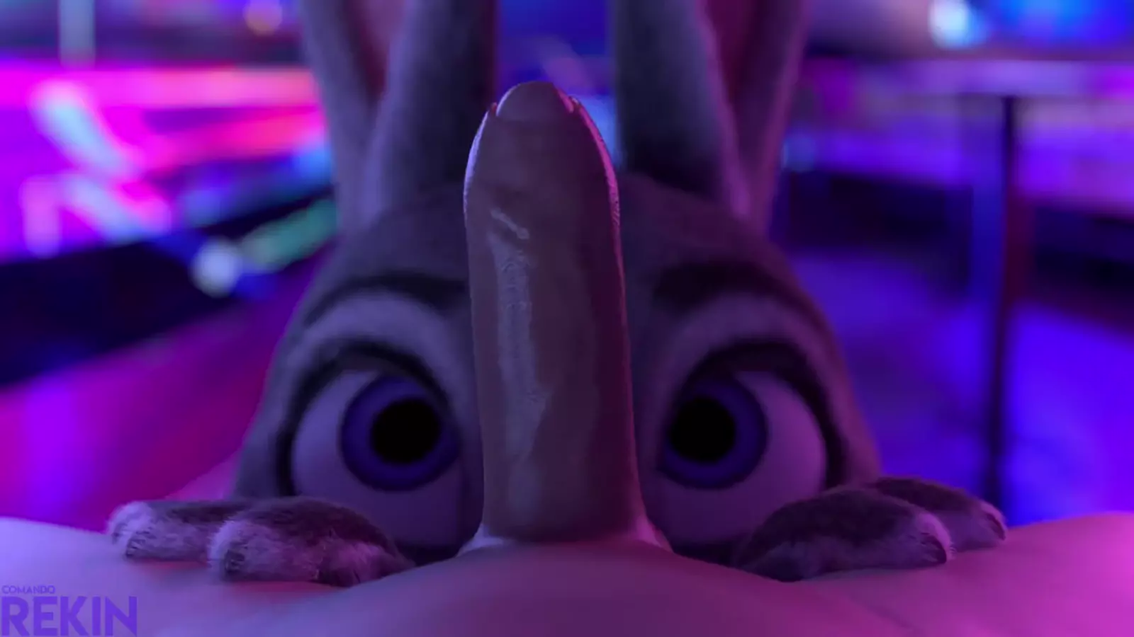 Shaggy character with toys during vaginal insertion play